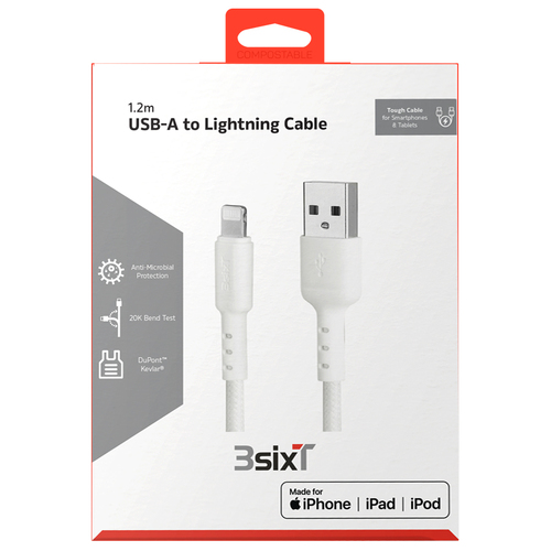 3SIXT Tough USB-A to Lightning Cable 1.2m