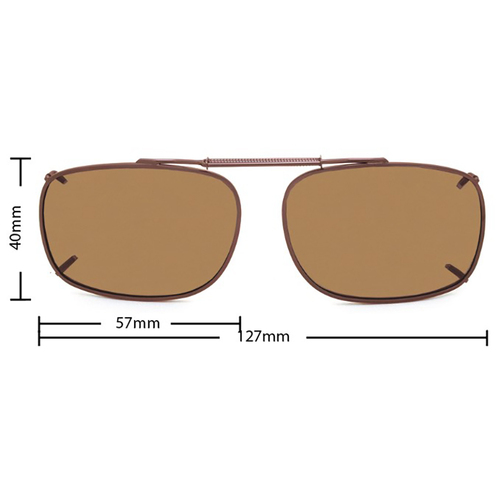 Stalkers Clip On Size 7 Dark Brown Frame / Brown Polarised Lenses