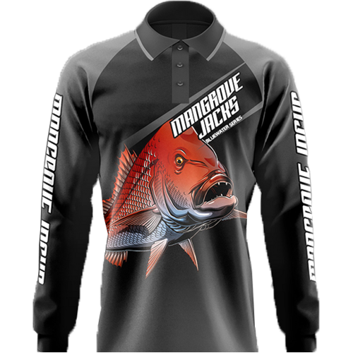 Mangrove Jacks Fishing Shirt Snapper Red Available In Various Sizes