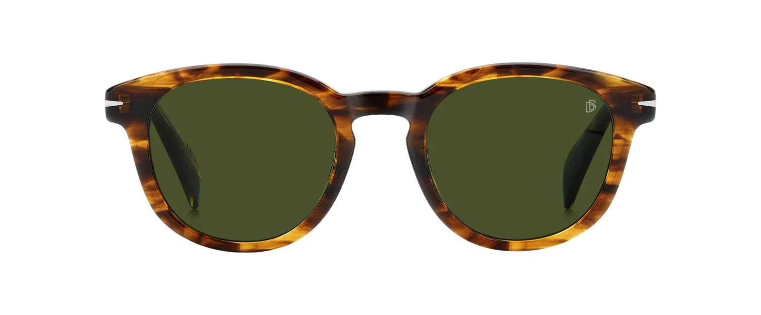 David Beckham DB 1198/S EX4 QT 50 Brown Horn / Green Lenses