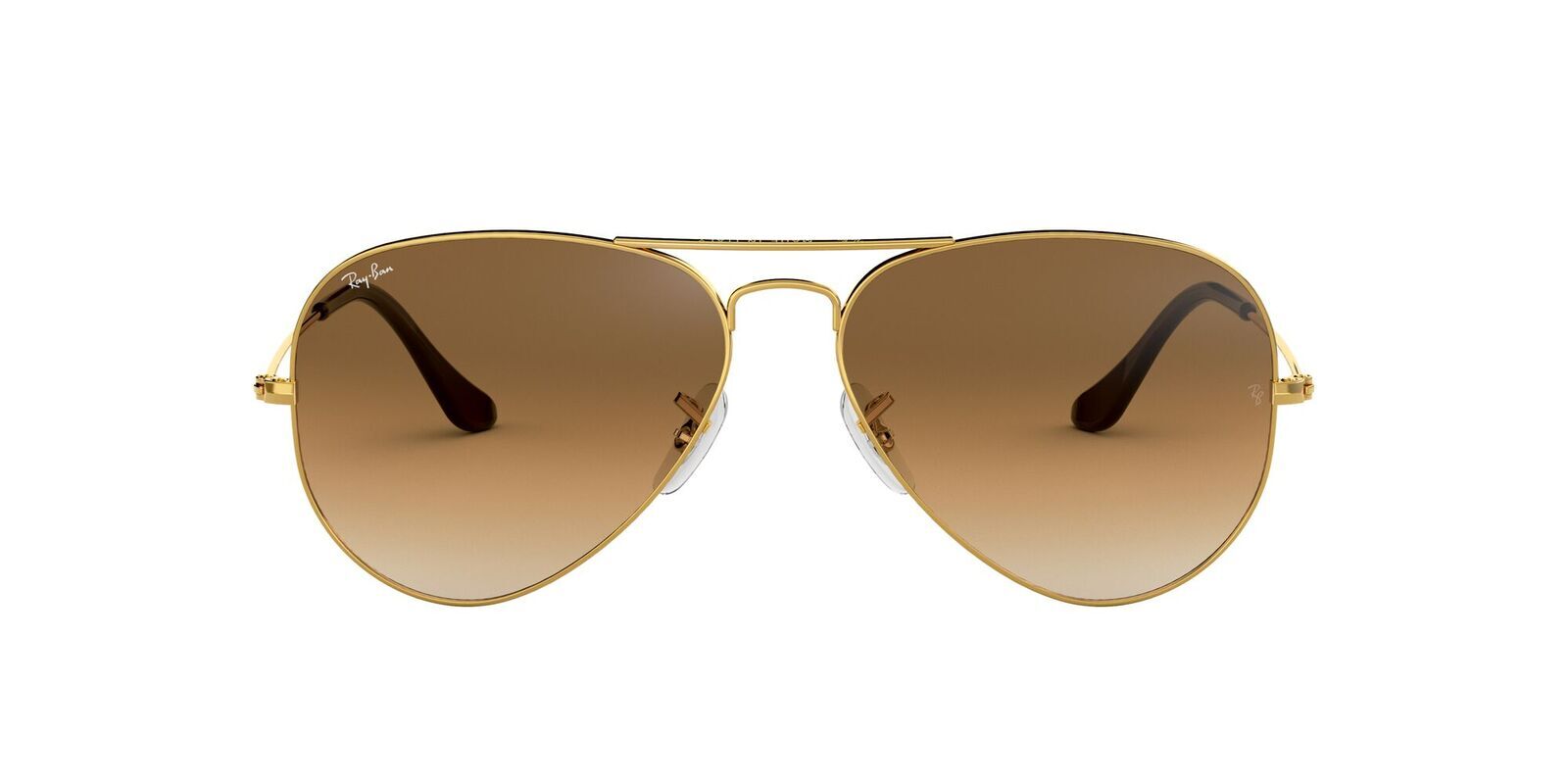 brown and gold ray ban aviators