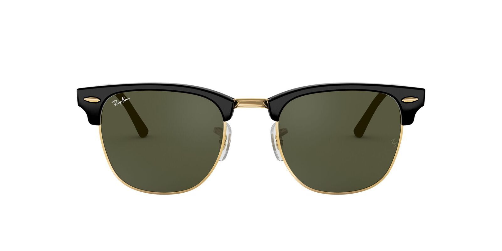 Ray Ban RB3016F W0365 55 Clubmaster A Fit Black On Gold Green