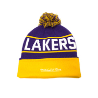 Mitchell & Ness Los Angeles Lakers NBA Team Pom Beanie Purple OSFM MNLL20245