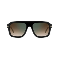 David Beckham DB 7127/S 2M2 QY 54 Black Gold / Brown Gradient Green Mirror Lenses