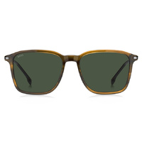 Hugo Boss BOSS 1886/S 6C5 QT 55 Brown Horn Ruthenium / Green Lenses
