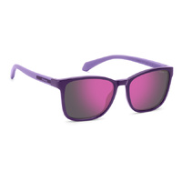 Polaroid Kids PLD 8077/S 0T7 AI 49 Plum / Grey Pink Mirror Polarised Lenses