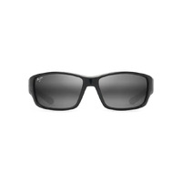 Maui Jim Local Kine 810-07E Shiny Black Grey and Maroon / Neutral Grey Polarised Lenses