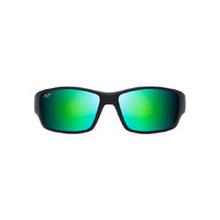 Maui Jim Local Kine GM810-27M Soft Black w Dark Transparent Green and Light Transparent Grey / MauiGreen Polarised Lenses