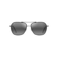 Maui Jim Mano 877-02 Black w Silver Stripe / Neutral Grey Polarised Lenses *
