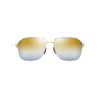 Maui Jim Onipaa Asian Fit DGS651-16 Shiny Gold w Green / Dual Mirror Gold to Silver Polarised Lenses *