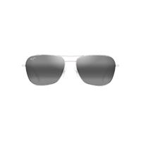 Maui Jim Na'auao 675-17A Shiny Silver w Crystal / Neutral Grey Polarised Lenses