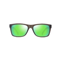 Maui Jim Kowelo GM345-14A Shiny Transparent Dark Grey w Green / MauiGreen Polarised Lenses