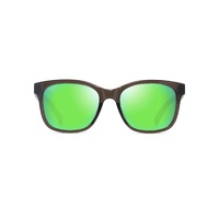Maui Jim Owelo GM346-14A Shiny Transparent Dark Grey w Green / MauiGreen Polarised Lenses