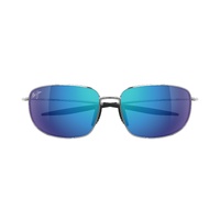 Maui Jim Ho'okipa Ultra M B369-17 Shiny Silver / Blue Hawaii Polarised Lenses
