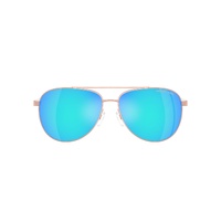 Michael Kors Hvar MK5007 104525-59 Rose Gold w White / Blue Mirror Lenses