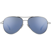 Serengeti Carrara Small 8553 Shiny Silver / 555nm Blue Polarised Photochromic Lenses