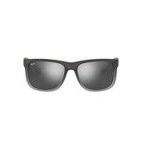 Ray-Ban RB4165 852/88-55 Justin Rubber Grey On Clear Grey / Silver Gradient Mirror Lenses