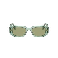 Prada PR17WS 11R10E-49 Transparent Sage / Green Mirror Internal Silver Lenses