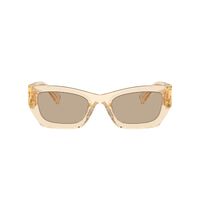Miu Miu MU09WS 11T40F-53 Sand Transparent / Dark Brown Lenses