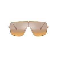 Ray-Ban RB3697M F105Y1-35 Scuderia Ferrari Collection Arista Gold / Orange Mirror Gradient Silver Lenses