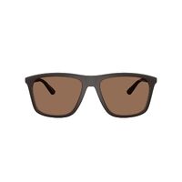 Emporio Armani EA4237 6186EF-57 Matte Dark Brown / Dark Brown w Gold Mirror Lenses