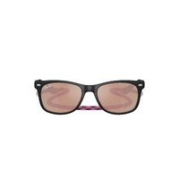 Ray-Ban Junior RJ9052S 70287J-47 New Wayfarer Rubber Black / Orange Mirror Pink Lenses