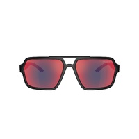 Prada Linea Rossa PSA06S DG008F-59 Black Rubber / Dark Grey Mirror Blue Red Lenses