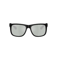 Ray-Ban RB4165 622/Y4-55 Justin Rubber Black / Green Mirror Silver Polarised Lenses