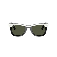 Ray-Ban RB2240 144431-50 Wayfarer White On Black / Green Lenses
