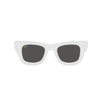 Ray-Ban RB4940BP 686687-47 Wayfarer Puffer White w Strass Pave / Dark Grey Lenses