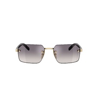 Prada PRD55S ZVN60W-55 Pale Gold / Blue Silver Mirror Lenses