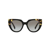 Prada PR14WS 3890A7-52 Black & Medium Tortoise / Grey Gradient Lenses