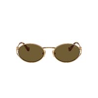 Miu Miu MU52YS 7OE01T-54 Brass Gold / Dark Brown Lenses