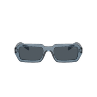 Prada PRA12S 19O70B-52 Transparent Blue / Dark Grey Lenses