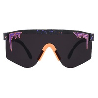 Pit Viper The Naples Original Double Wide Black w Purple / Smoke Polarised Lenses