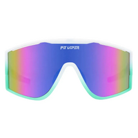 Pit Viper The Bonaire Breeze Try-Hard White w Pink / Blue Purple Mirror Lenses