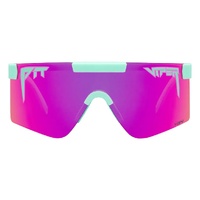 Pit Viper The Oral Exam Original Single Wide Teal / Pink Mirror Polarised Lenses