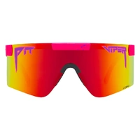 Pit Viper The Radical Original Wide 2.0 Pink w Purple Splatter / Rainbow Mirror Polarised Lenses