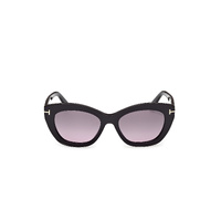 Tom Ford Linda-02 FT1285 01B-53 Shiny Black / Smoke Gradient Lenses