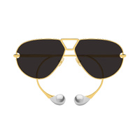 Bottega Veneta BV1437S 001 Gold / Grey Lenses