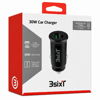 3SIXT Car Charger 30W USB-C + USB-A