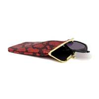 BrightEyes VCS9934 Snake Skin Metal Clip Case Black / Red
