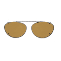 Stalkers Clip On Size 5 Silver / Brown Polarised Lenses