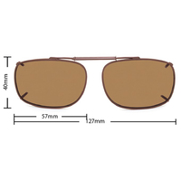 Stalkers Clip On Size 7 Dark Brown Frame / Brown Polarised Lenses