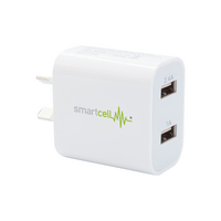 Smartcell Dual USB-A Wall Charger | 240v