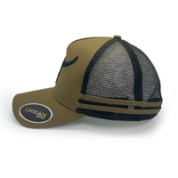 Urban Zoo West Village 109 5 Panel Trucker Longhorn Bull Khaki/Black OSFM
