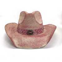Rocko's Straw Hat Platinum Range Rebel Faded Pink