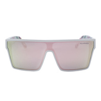Mangrove Jacks Thunderball C10 Shiny White w Print / Smoke w Pink Revo Mirror Polarised Lenses