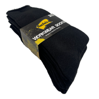 Rocko's Cotton Workwear Socks (3 Pack) Black Size 11-14