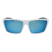 Mangrove Jacks Hoodlum C8 White w Temple Print / Ice Blue Revo Polarised Lenses